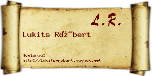 Lukits Róbert névjegykártya